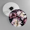 Wanduhr - Rund - Glasuhr - Pfingstrosen Veilchen Blumen - Produktbild-Vorschau 2