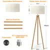 Stehlampe Wohnzimmer 155cm LED Dimmbar Leinen Lampenschirm Produktbild-Vorschau 3