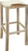 vidaXL Barhocker Ziegenleder und Teak Massivholz Produktbild-Vorschau 1