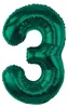 Balon foliowy cyfra 3 butelkowa zieleń 85 cm Anteprima dell’immagine prodotto 1