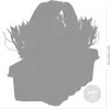 A silhouette of a potted lavender plant with size indicators. Produktbild-Vorschau
