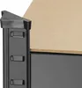 Close-up of a metal shelf unit with a particle board shelf. Anteprima dell’immagine prodotto