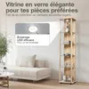 K-Möbel Vitrine en verre debout en hêtre (176x37x33 cm) Voir les images du produit 5