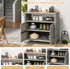 COSTWAY Gartenschrank Rattan, Buffetschrank Rattanschrank Produktbild-Vorschau 5