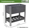 Hochbeet mit Ablage 79x46x74 cm 65 Liter Holzoptik robust Produktbild-Vorschau 3