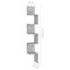 vidaXL Nástenná rohová polica Concrete Grey 20x20x127,5 cm Náhľad obrázku produktu 8
