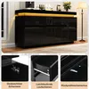 Merax dressoir met LED-verlichting, commode met 2 lades en Productafbeelding-voorbeeld 6