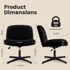 Product dimensions and specifications for a black office chair. Voir les images du produit