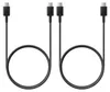 2x Schnell-Ladekabel USB-C 1m 5A schwarz für Samsung Galaxy Produktbild-Vorschau 1