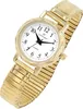 A gold-colored watch with a white face is shown against a white background. Produktbild-Vorschau