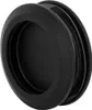 A close-up, angled view of a black recessed door handle. Produktbild-Vorschau
