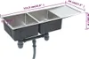 vidaXL Évier de cuisine fait main en acier inoxydable Voir les images du produit 8
