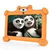 An orange tablet with a bear-shaped protective case, displaying a picture of two pandas. Produktbild-Vorschau