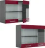 Küchenglasschrank Vicco R-Line Rot Hochglanz 80 cm, Model Produktbild-Vorschau 5