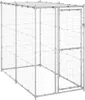 vidaXL Outdoor-Hundezwinger mit Dach Verzinkter Stahl Produktbild-Vorschau 2