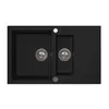 VBChome Spülbecken 80x50x20 cm Schwarz Granit 1,5 Becken Produktbild-Vorschau 1