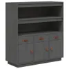 vidaXL Highboard Grau 100x40x108,5 cm Massivholz Kiefer -  Produktbild-Vorschau 3