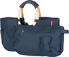 A navy blue reisenthel loopshopper M shopping bag with gold wooden handles is shown against a white background. Anteprima dell’immagine prodotto