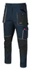 A pair of dark blue work pants with black accents and reflective strips. Produktbild-Vorschau