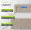 Juskys Boxspringbett Leona Samt 180x200 cm in Beige – mit Produktbild-Vorschau 5