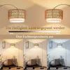 ZMH Stehlampe Boho Rattan Bogenlampe Gold dimmbare Produktbild-Vorschau 3
