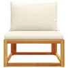 Gartensofa ohne Armlehnen mit Kissen Holz Akazie & Rattan Produktbild-Vorschau 4