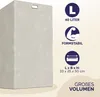 A laundry basket with marketing icons and text. Produktbild-Vorschau
