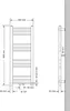 Technical drawing of a radiator with dimensions and connection details. Podgląd zdjęcia produktu