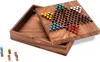 A wooden Chinese Checkers board game with pieces. Produktbild-Vorschau