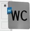 KOTARBAU® WC nápis 7 x 7 cm Nerezový čtvercový nápis Náhled obrázku produktu 1