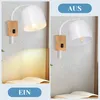 ZMH lampa ścienna biała wewnętrzna drewniana z Podgląd zdjęcia produktu 8