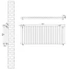 Radiatore a piastre – 600 mm x 1440 mm – Nero Anteprima dell’immagine prodotto 5