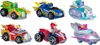 A collage of six toy vehicles, each with a character inside. Produktbild-Vorschau