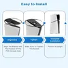 An instructional graphic showing the three steps to install a vertical stand for a PlayStation 5 console. Produktbild-Vorschau