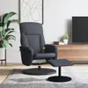 A dark gray massage chair with a footrest in a living room setting. Produktbild-Vorschau
