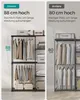 Comparison of two clothing racks, highlighting the height difference and resulting storage space. Produktbild-Vorschau