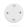 The back of a white, circular smoke detector is shown against a white background. Produktbild-Vorschau
