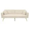 Schlafsofa 175x64cm  Samt Beige mit Bettfunktion Tagesbett Produktbild-Vorschau 4