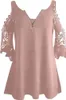 ASKSA Damen Blusen T-Shirt Schulterfrei V-Ausschnitt Tops Produktbild-Vorschau 2