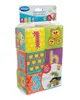 A set of six colorful soft bath blocks for babies, packaged in clear plastic. Produktbild-Vorschau