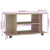 Mobile TV con rotelle Rovere Sonoma 80x40x45 cm Materiale Anteprima dell’immagine prodotto 6