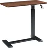A height-adjustable laptop table with a walnut-look top and black metal base. Náhľad obrázku produktu