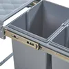 Close-up of a built-in trash can with two compartments and sliding mechanisms. Anteprima dell’immagine prodotto