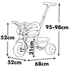 A line drawing of a Smoby Dreirad Be Move Komfort Beige tricycle with dimensions indicated by arrows and text. Produktbild-Vorschau