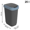 Rotho Schwingdeckeleimer Kunststoff TWIST 25 l himmelblau Produktbild-Vorschau 13
