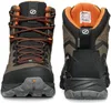 Herren-Wanderschuhe "Rush TRK LT GTX" von Scarpa in Grau mit orangefarbenen Akzenten; hohe Schnürung und griffige Sohle. Produktbild-Vorschau