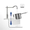 A faucet filling a pot, demonstrating its height adjustment feature. Produktbild-Vorschau