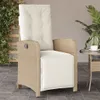 vidaXL Gartensessel mit Fußteil 2 Stk. Verstellbar Beige Produktbild-Vorschau 3