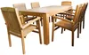 A teak garden dining set with a rectangular table and six chairs, presented on a white background. Produktbild-Vorschau