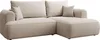 A cream-colored sectional sofa with throw pillows, shown from a front-side angle against a white background.
